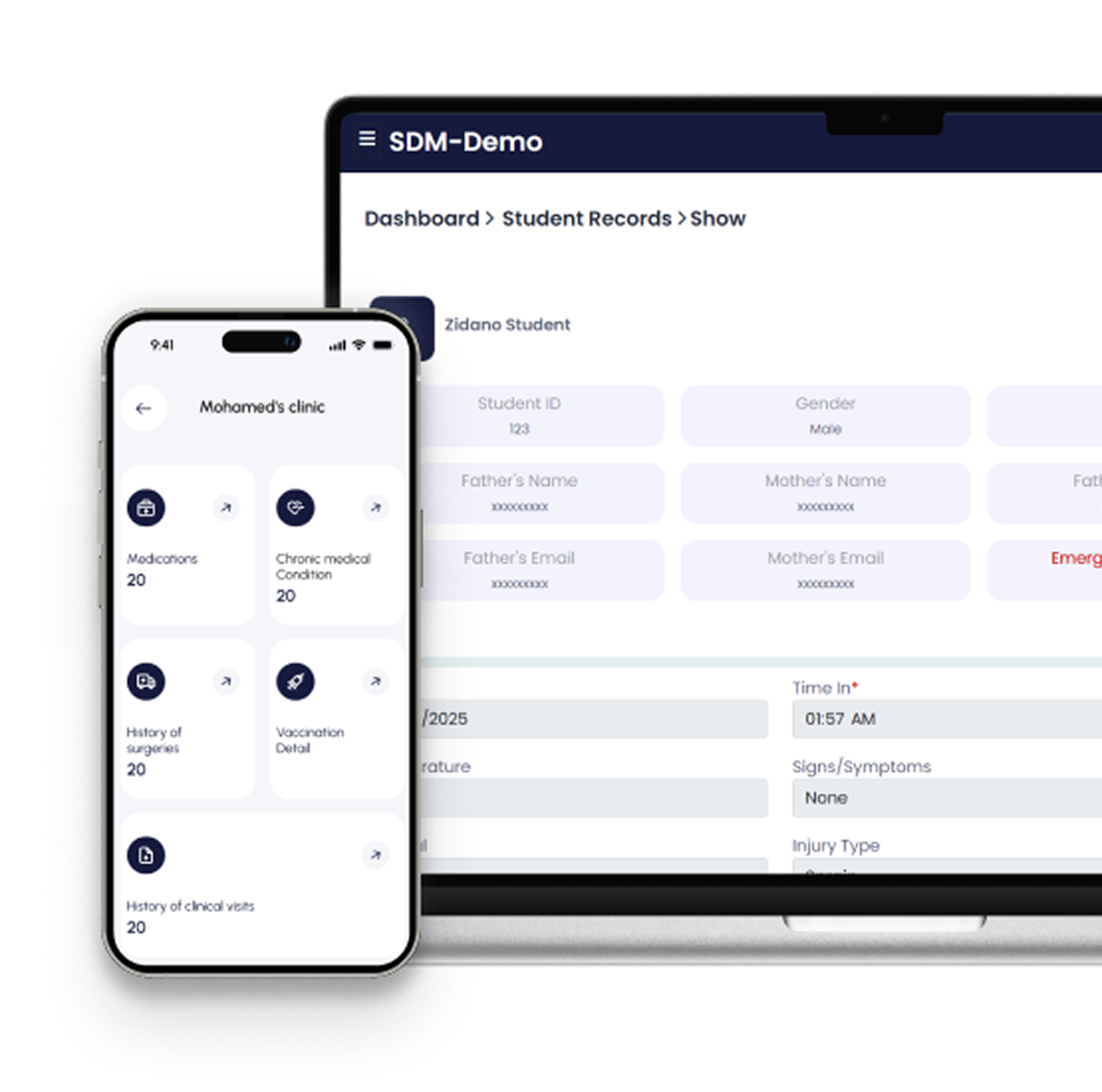 Clinic Management on MacBook and iPhone