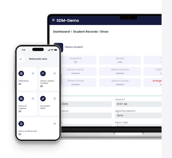 Clinic Management on MacBook and iPhone